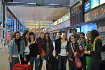 German group at the Balice airport